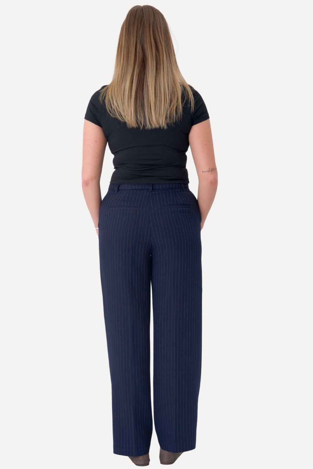 Klassiset puku housut - laivaston pinstripe