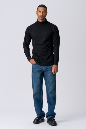 Rullakaulus villapaita - musta