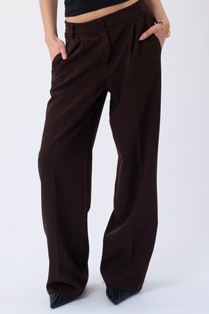 Mila Wide Pants - Ruskea