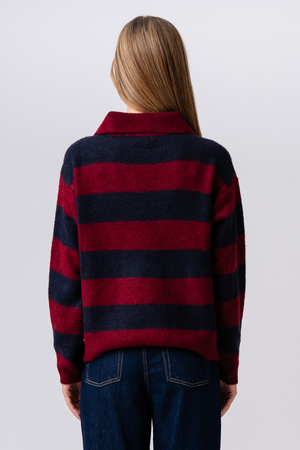 Nora Knit - Burgundy/ Deep Blue