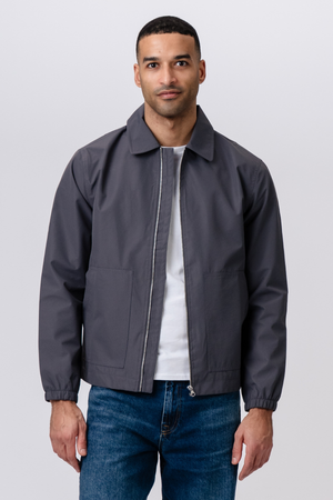 Lyhyt vetoketjutakki - harmaa