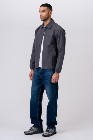 Lyhyt vetoketjutakki - harmaa