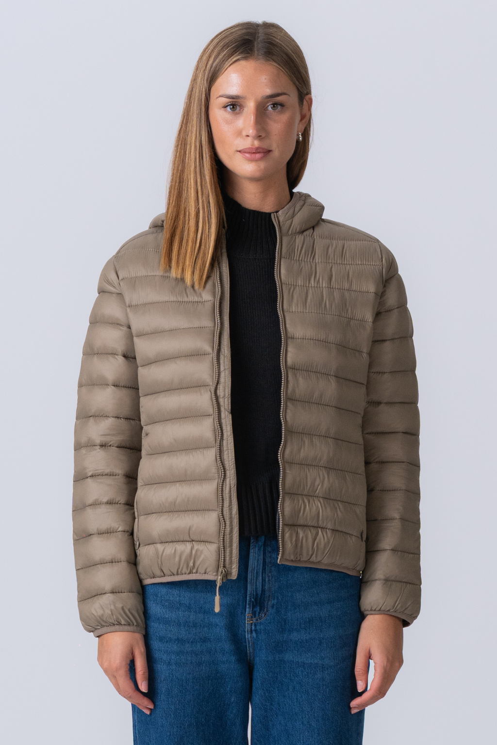 Kevyt puffer -takki - hiekka