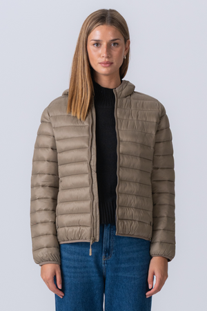 Kevyt puffer -takki - hiekka