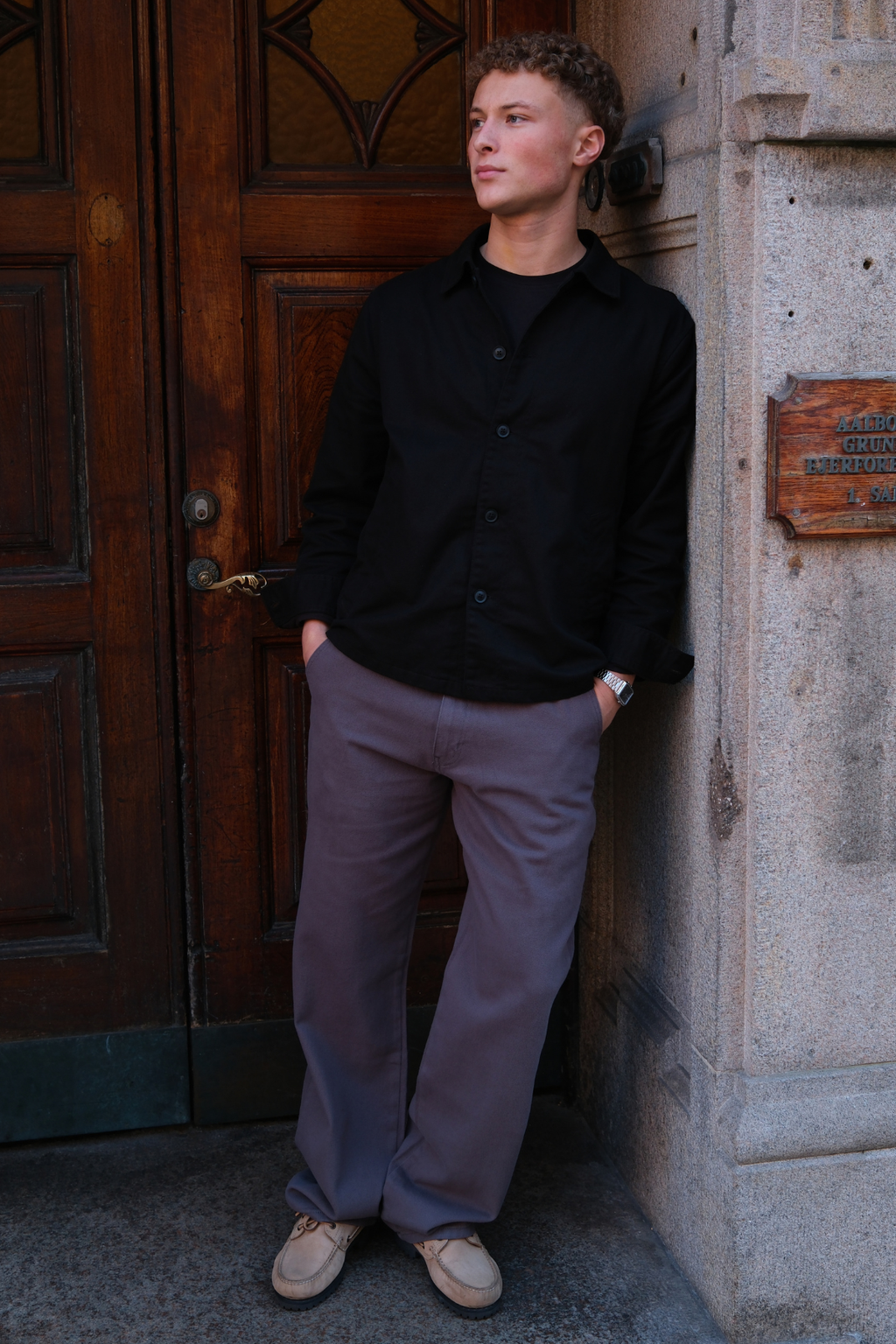 Straight Cotton Chino - harmaa