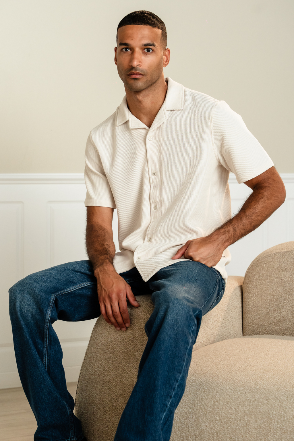 Neulottu paita - beige