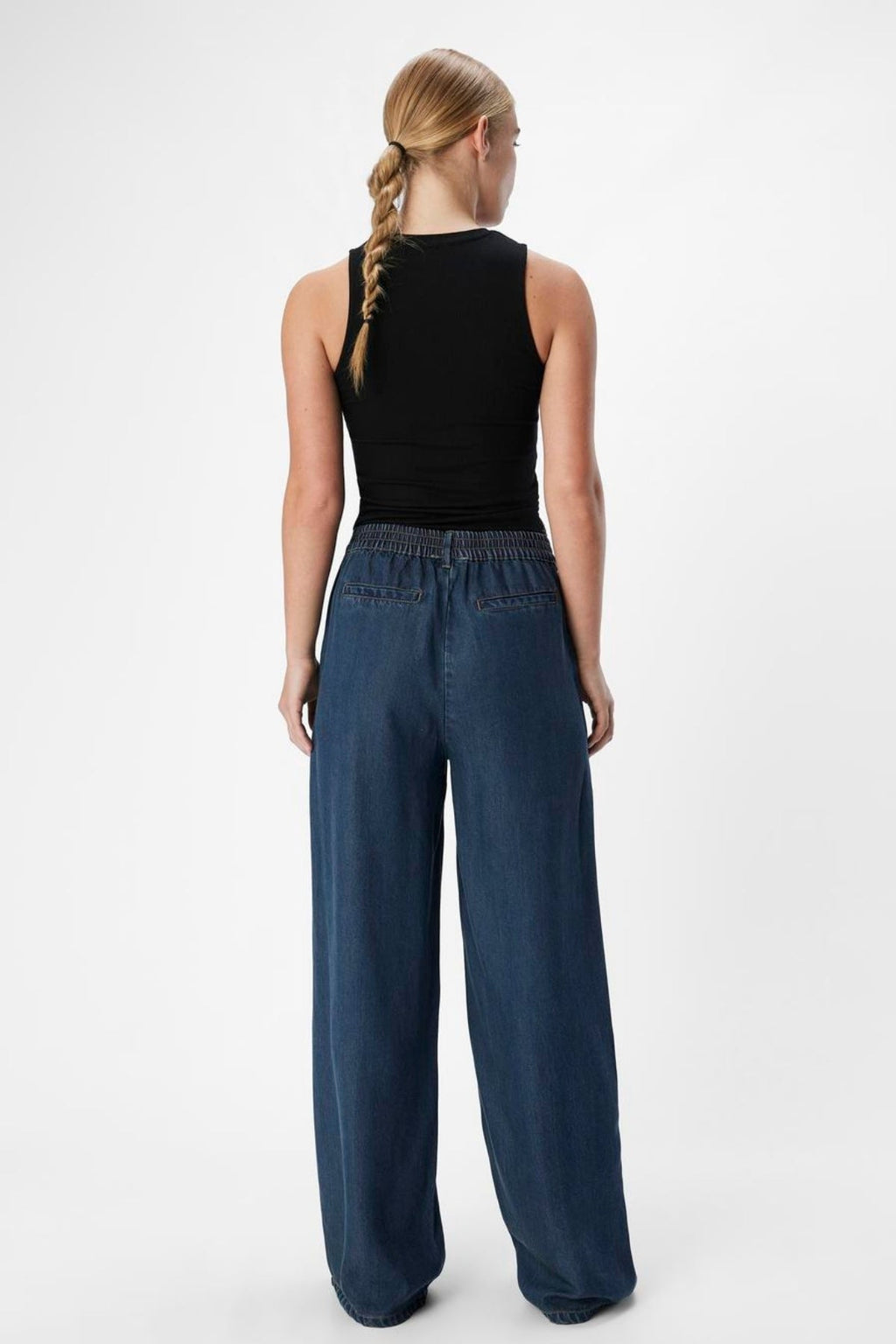 Kehys Lisa leveä Pants - Tummansininen denim -huuhtelupesu