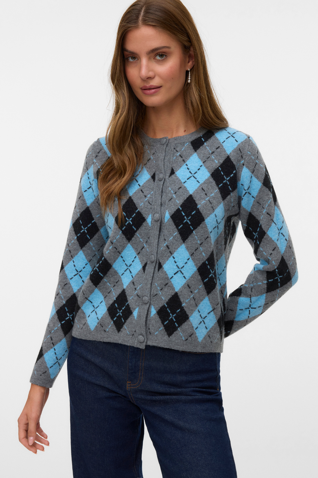 Giorgia O -kaula -neuletakki - Keskikokoinen harmaa melange