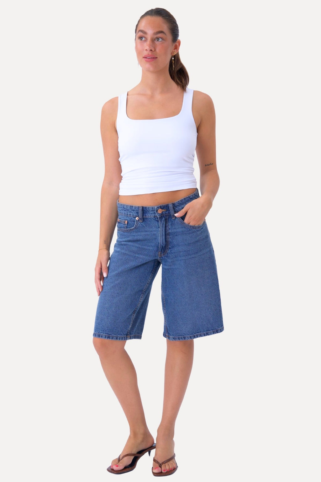 Denim Shorts - Keskisininen