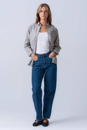 Poikaystävä Oxford -paita - harmaa