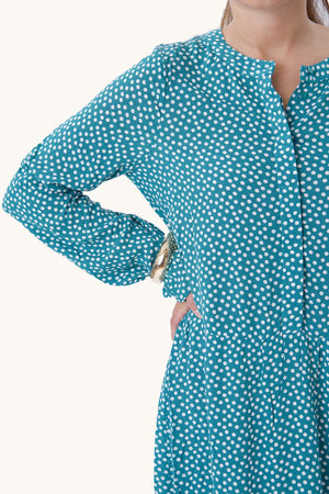 Anna -pitkähihainen mekko - Teal Green