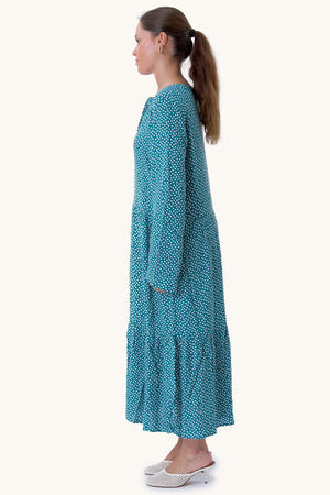 Anna -pitkähihainen mekko - Teal Green