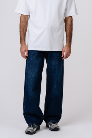 Baggy Jeans - tummansininen