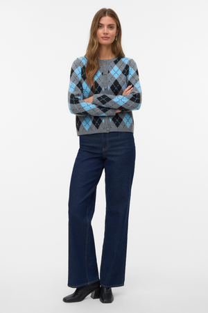 Giorgia O -kaula -neuletakki - Keskikokoinen harmaa melange