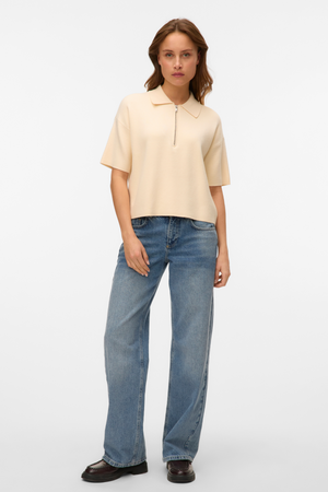 Kulta 2/4 Poloneck Pullover - koivu