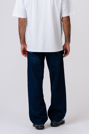 Baggy Jeans - tummansininen