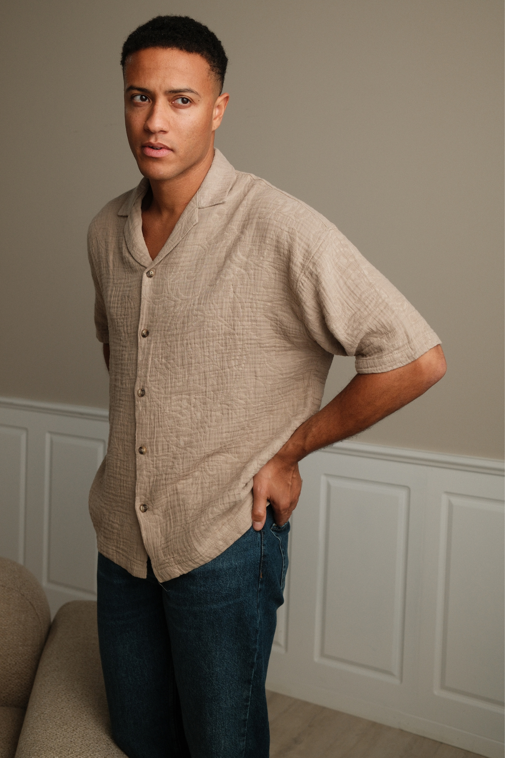 Lyhythihainen paita - hiekka