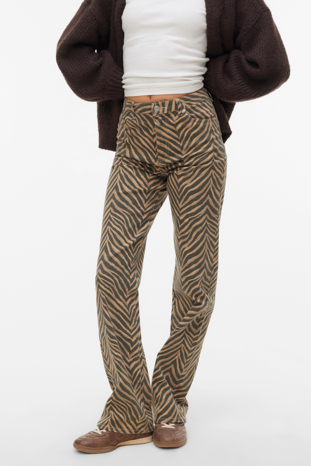 Tessa Wide Stretch Farkut - Silver Mink Zebra