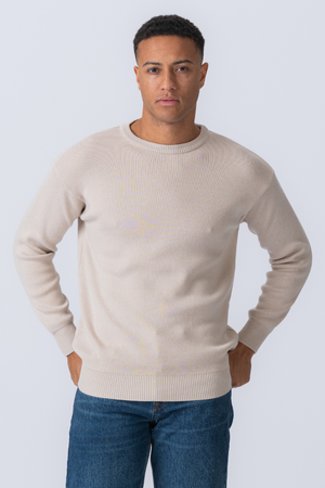 Crewneck Knit Pusero - Light Beige