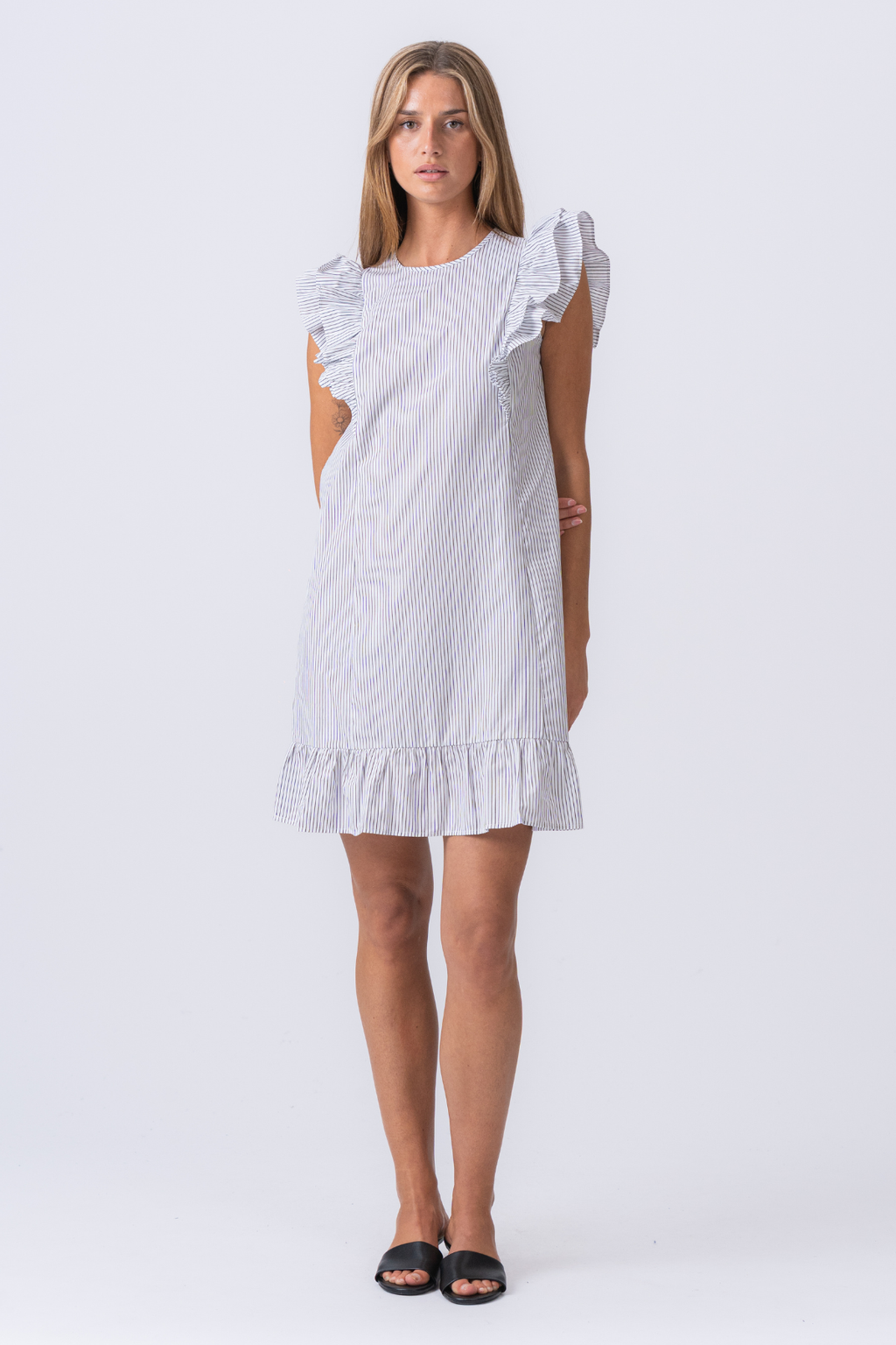 Aila -mekko - lumivalkoinen / musta