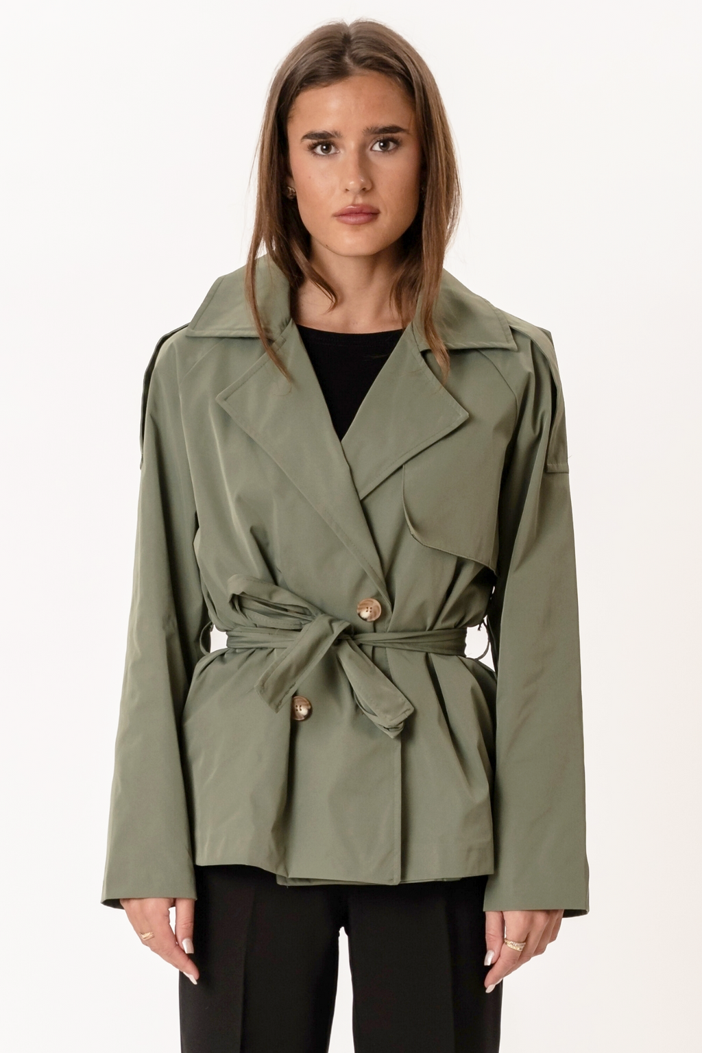 Sia lyhyt trenssitakki - Khaki