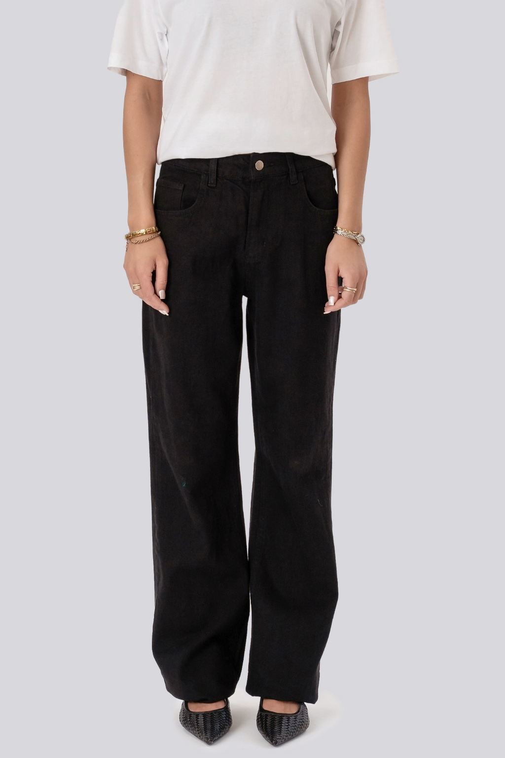 Erica Loose Jeans - musta