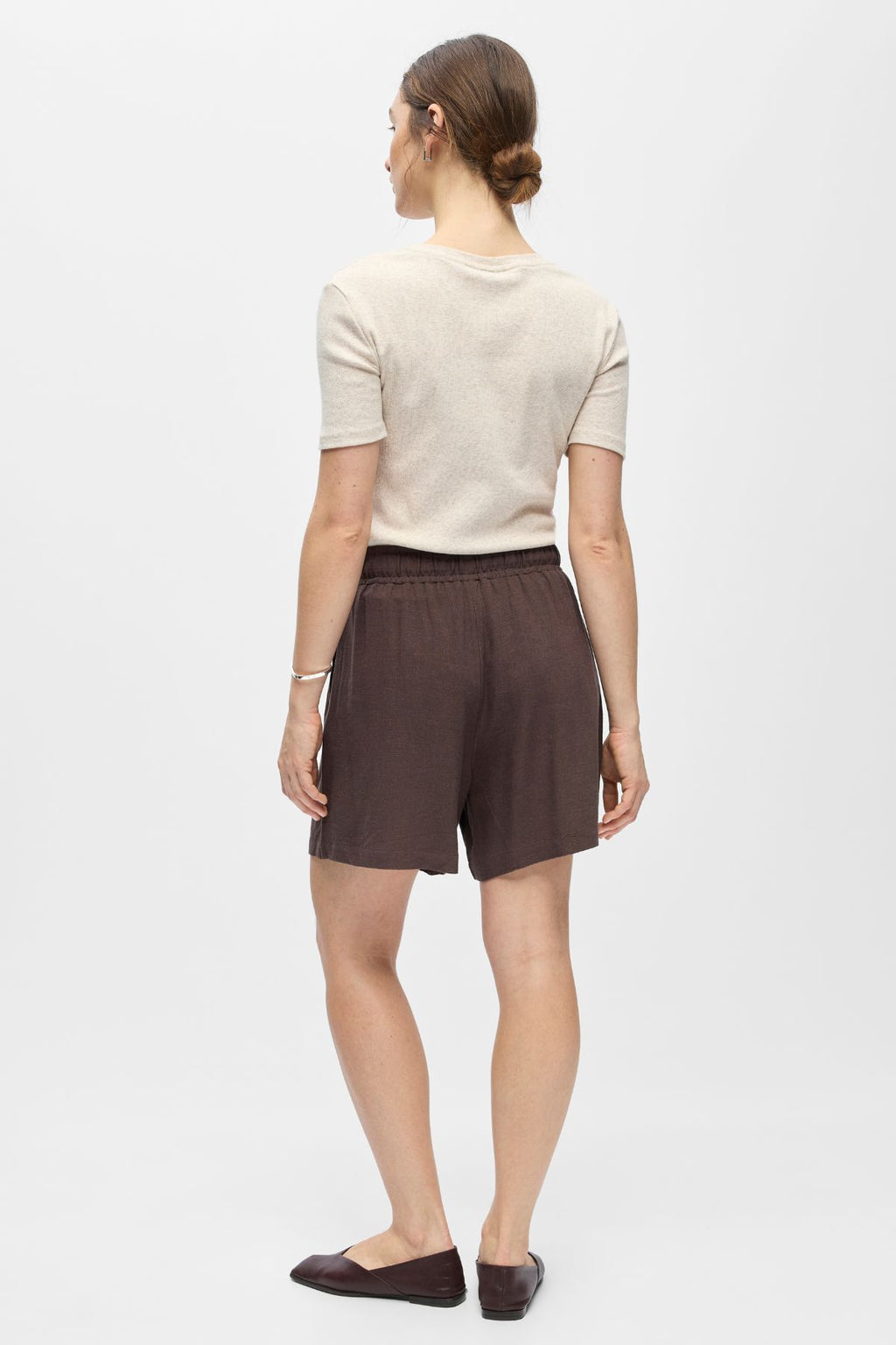 Sanne Wide Shorts - Seal Ruskea