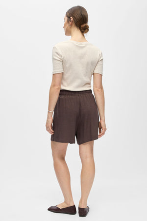 Sanne Wide Shorts - Seal Ruskea