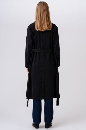 Denim -trenchcoat - tummansininen