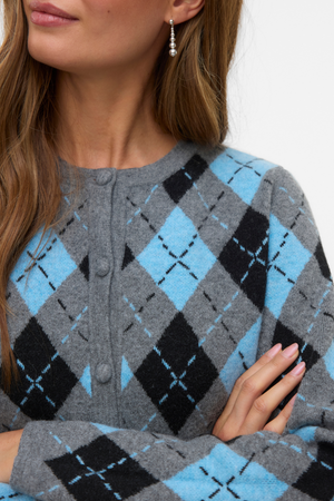 Giorgia O -kaula -neuletakki - Keskikokoinen harmaa melange