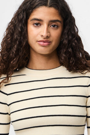 Mira New O-Neck Knit - koivu/musta