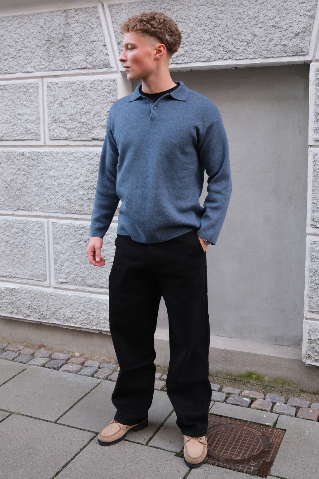 Straight Cotton Chino - musta