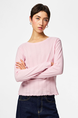 Marie O-neck toppi - Roseate Spoonbill