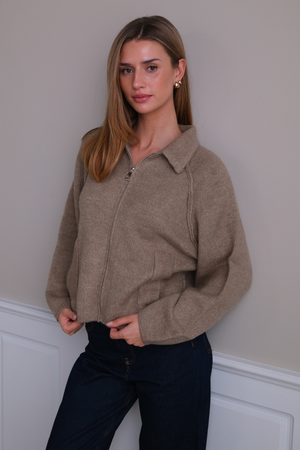 Selma Knit vetoketju - beige