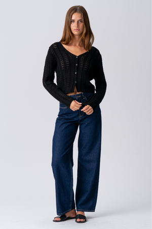 Virginia neulottu neuletakki - musta