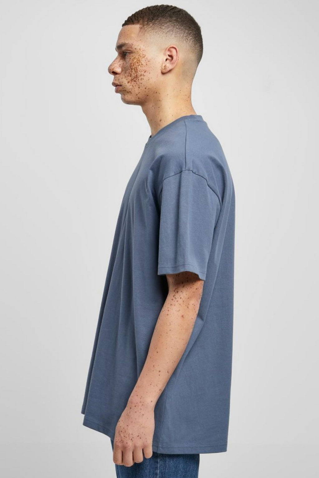 Raskas Oversized T -paita - vintage sininen