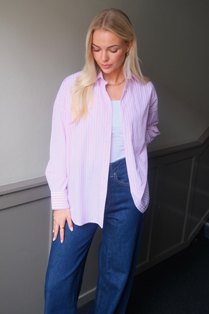 Layla raidallinen paita - vaaleanpunainen