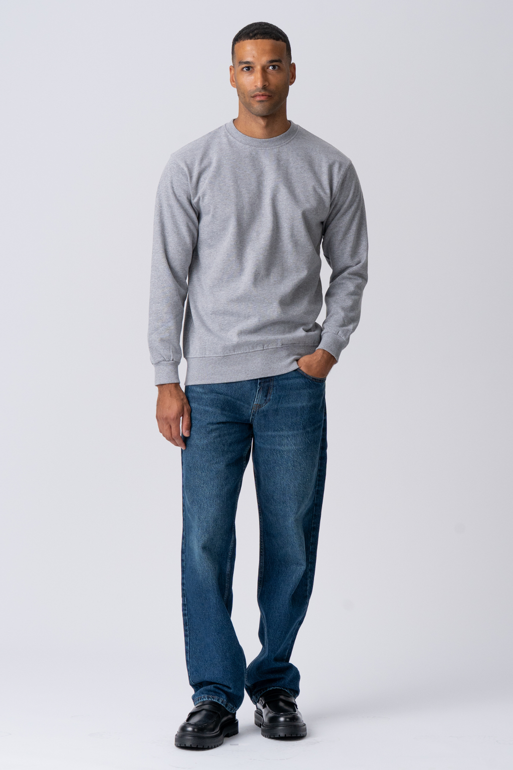 Essential Crewneck - harmaa melange