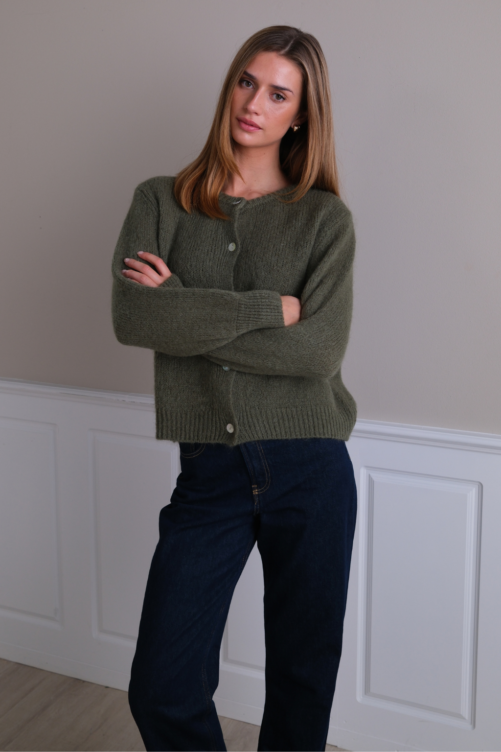 Anna Cardigan - tummanvihreä