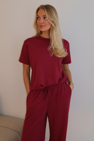 Leah löysä t -paita - Burgundia