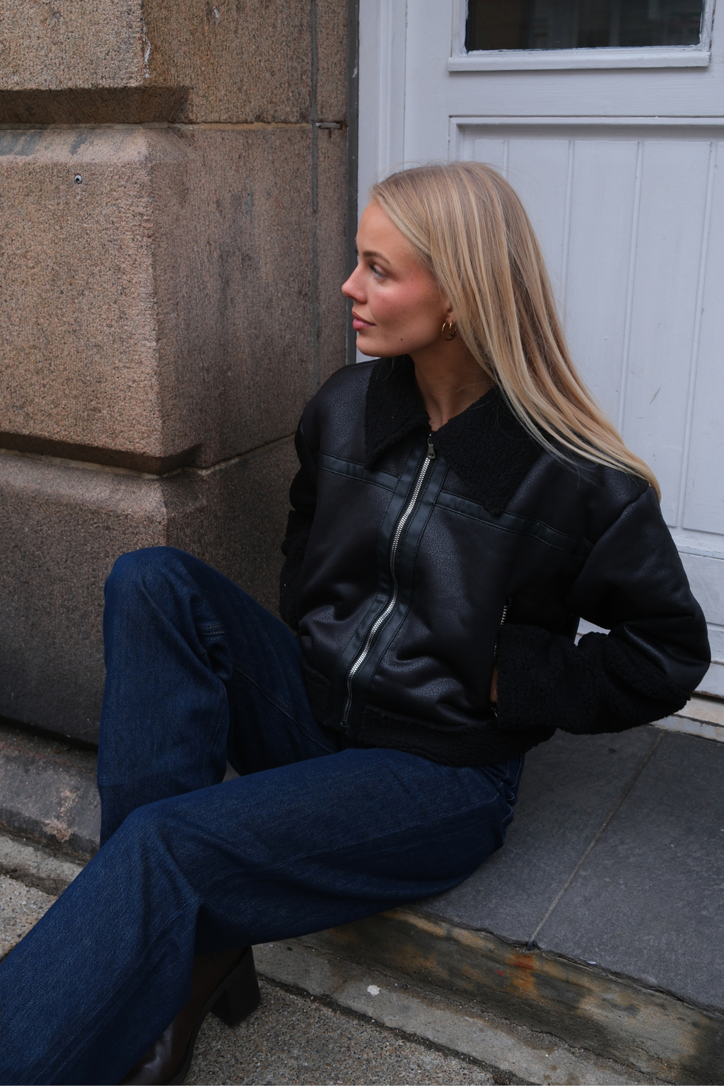 Daisy Shearling -takki - musta/musta