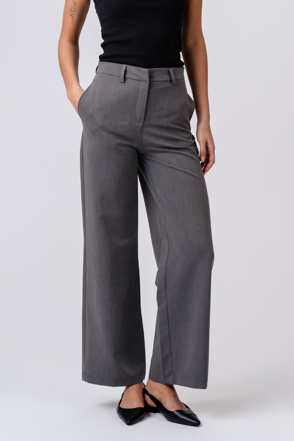 Rosalie Wide Pants - Harmaa