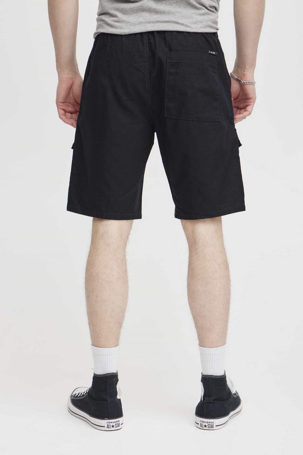 Cargo pellava Shorts - Musta