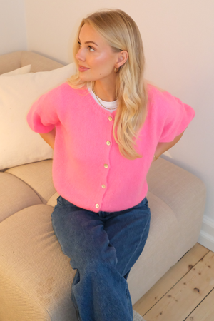 Mary lyhythihainen neule - Vauvan pinkki