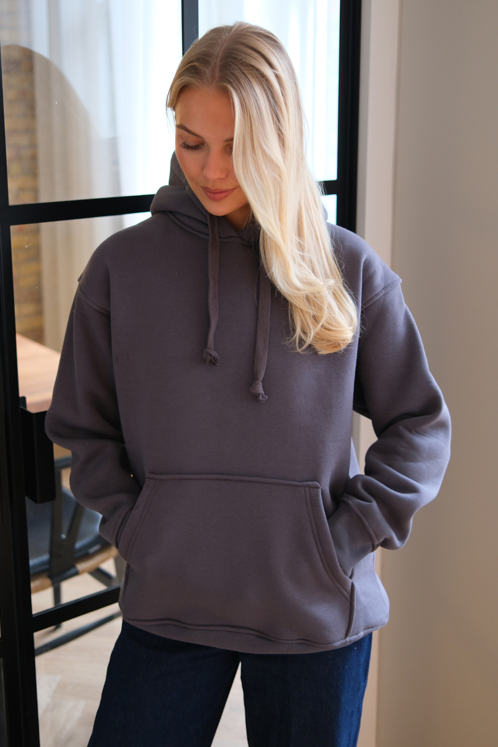 Stella Oversized Huppari - tummanharmaa