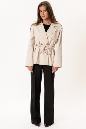 Sia Short Trenchcoat - luonnonvalkoinen