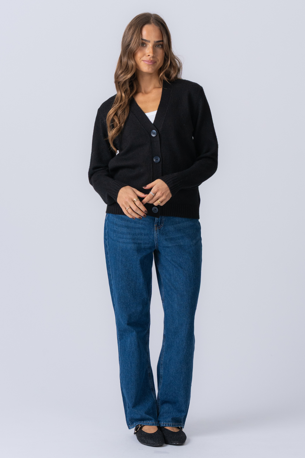 Neulottu neuletakki - musta