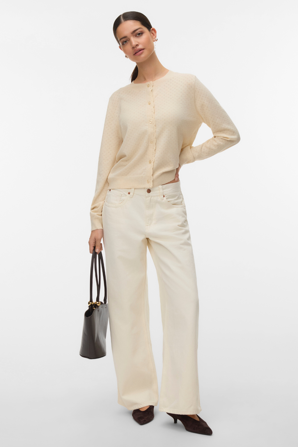 Marina Pointelle neuletakki - koivu