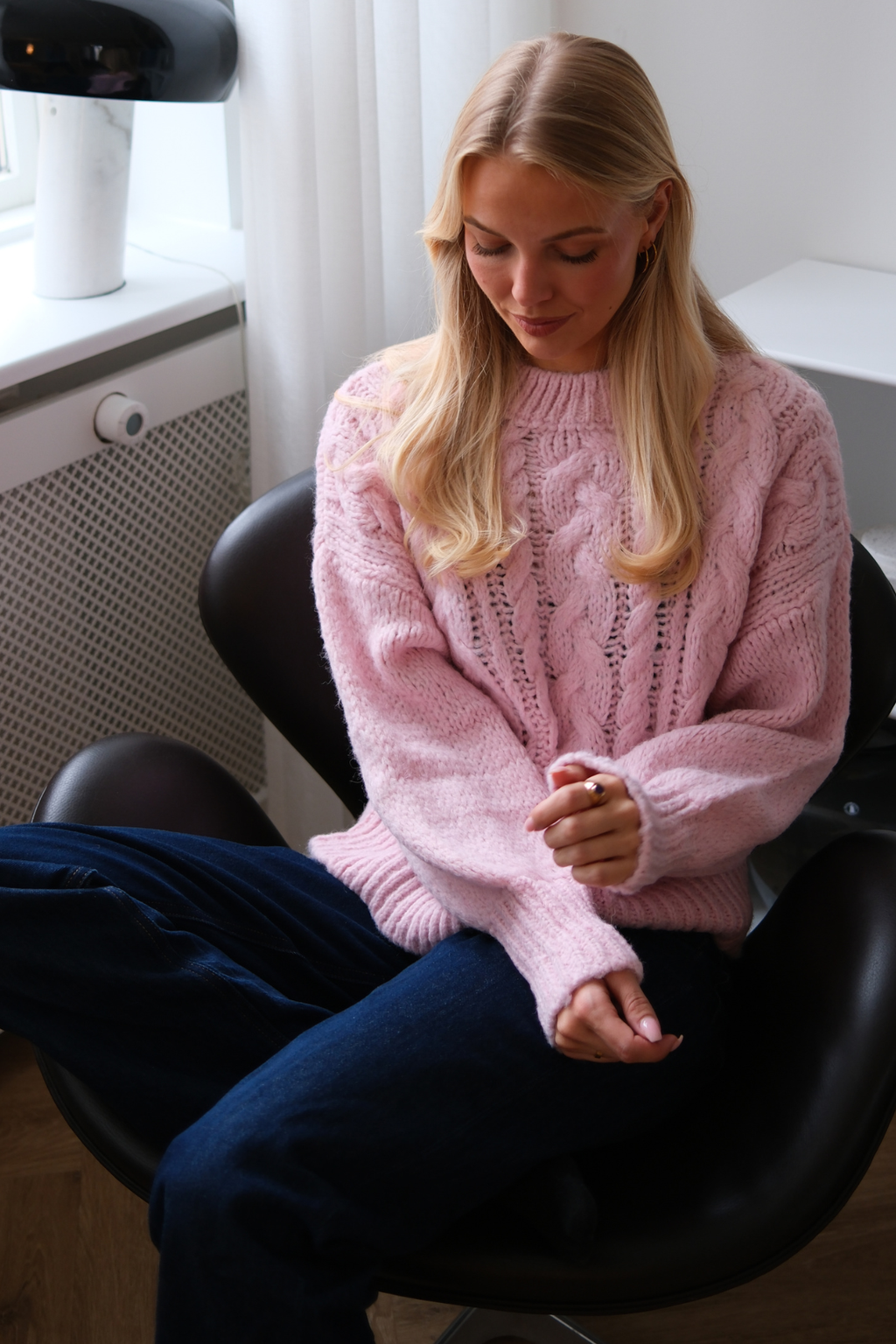 Emma Cable Knit - Candy pinkki