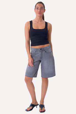 Denim Shorts - Harmaa